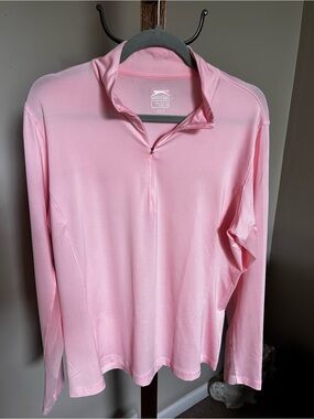 Slazenger women’s Pink Long-Sleeve Quarter-Zip Golf pullover